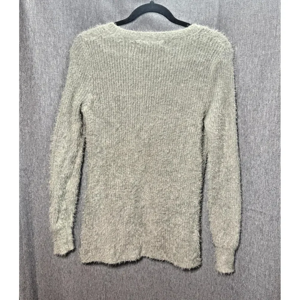 Harper Lane‎ Women's Small Light Sage Green Pullover Sweater Fuzzy Preppy Soft